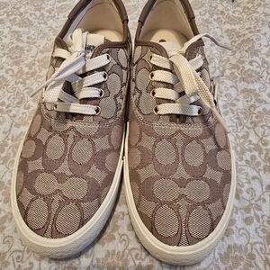 Coach Brown and Cream Flats